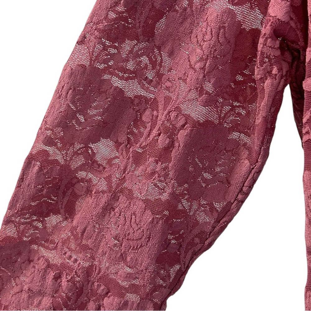 Kate Hill NWT Women’s Rose Lace Overlay 3/4 Sleeve Blouse  Sz‎ L - Picture 5 of 7